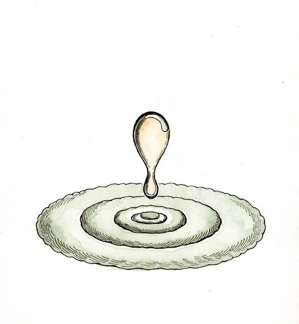 Ilustração de gota d'água e ondas concêntricas